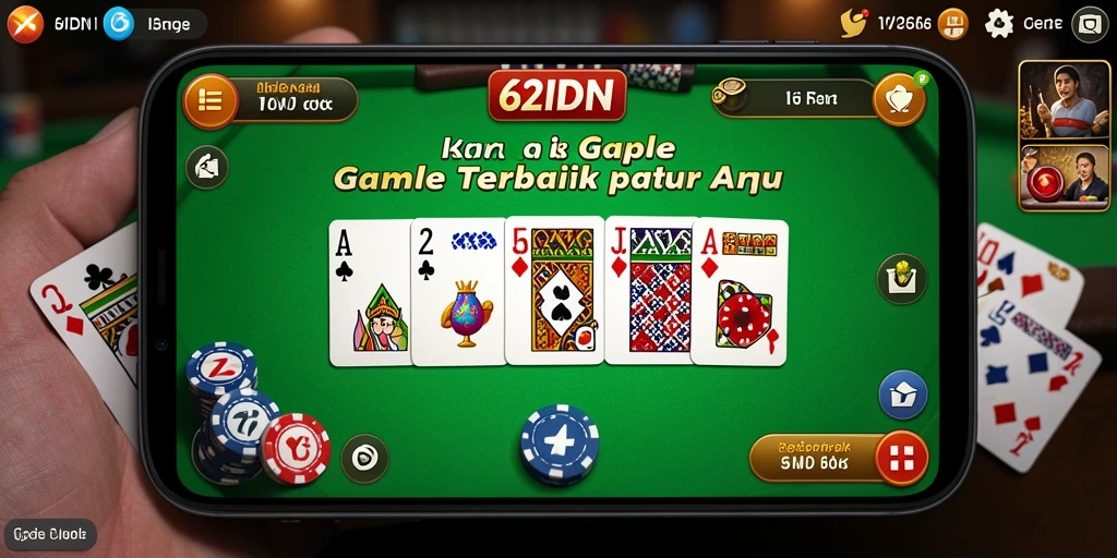 Screenshot gameplay Gaple yang mendebarkan di 62IDN.
