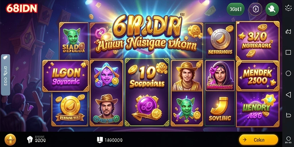 Screenshot permainan slot yang menampilkan kombinasi simbol menarik.