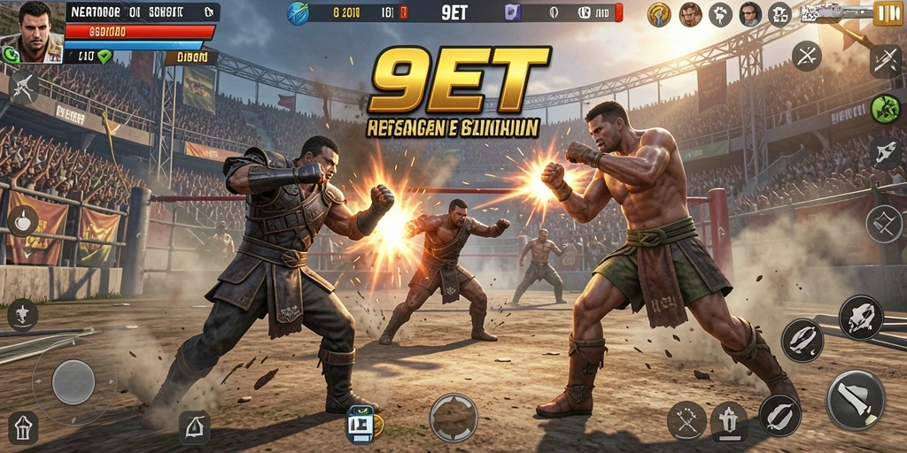 Screenshot menampilkan aksi pertarungan seru di <strong>9ET</strong>.