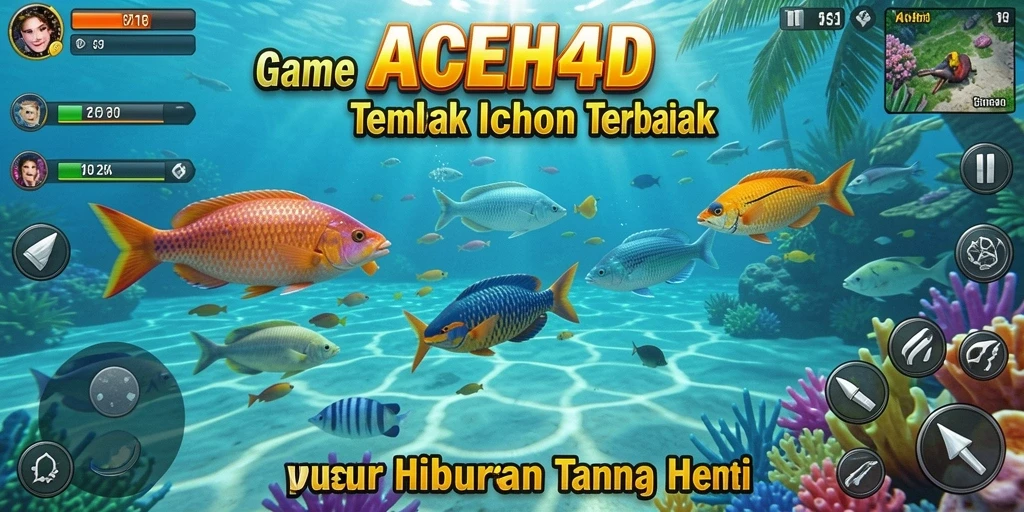 Tampilan gameplay ACEH4D yang seru dan penuh warna saat menembak ikan.