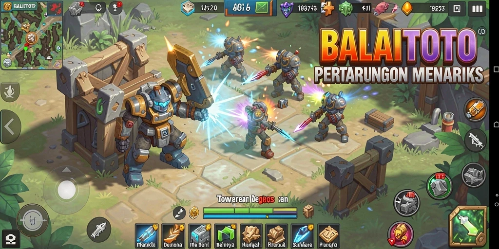 Tampilan gameplay BALAITOTO yang mendebarkan dalam genre Tower Defense.