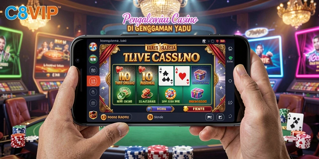 Tampilan gameplay C8VIP yang menarik dengan dealer profesional langsung.