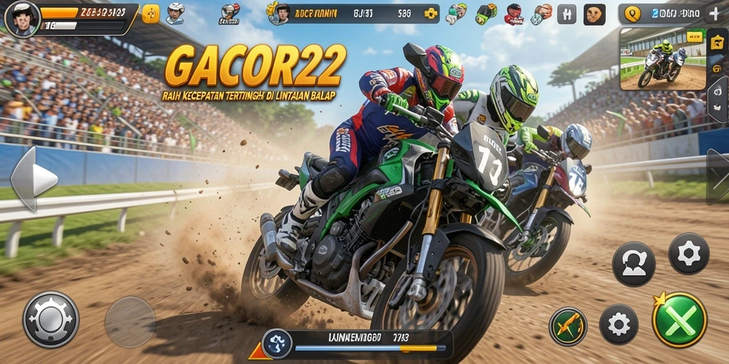 Gameplay <strong>GACOR22</strong> yang seru dengan grafik balapan menakjubkan.