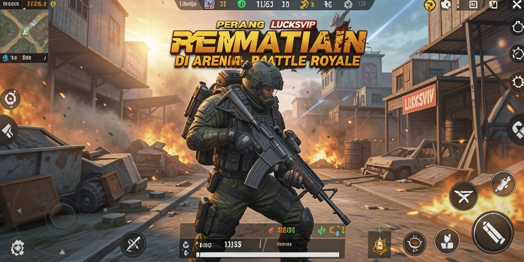 Gameplay intens dan seru di arena Battle Royale LUCKSVIP.