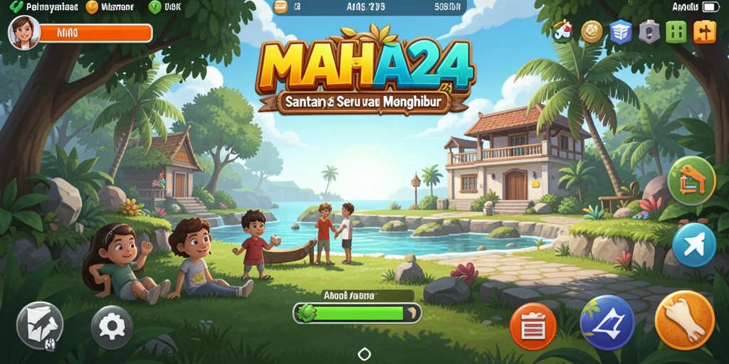 Tampilan gameplay MAHA24 yang penuh warna dan menarik.