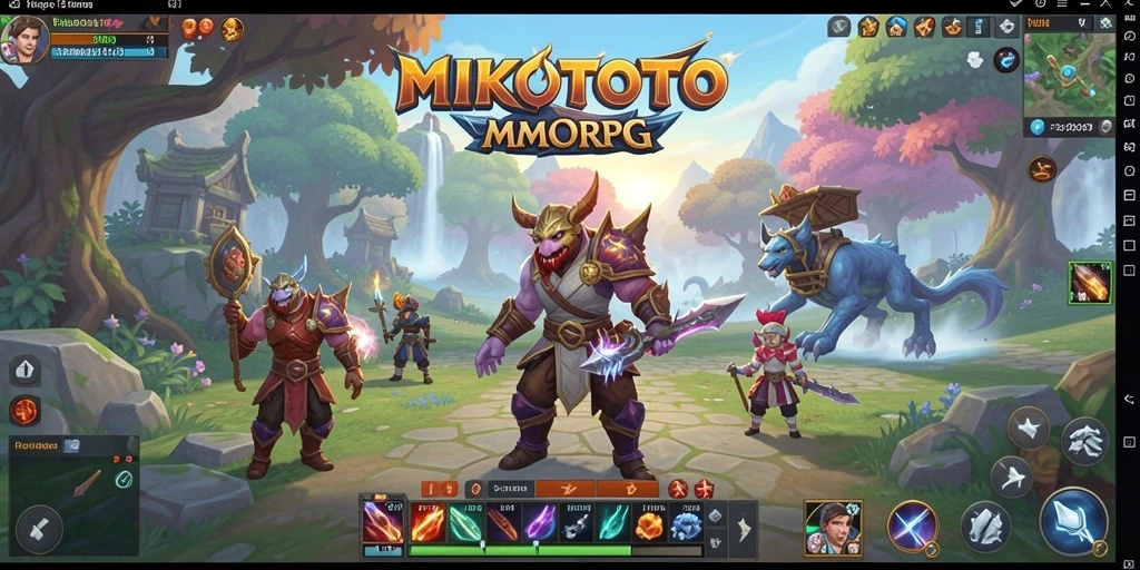 Screenshot gameplay MIKOTOTO yang menunjukkan aksi pertempuran epik.