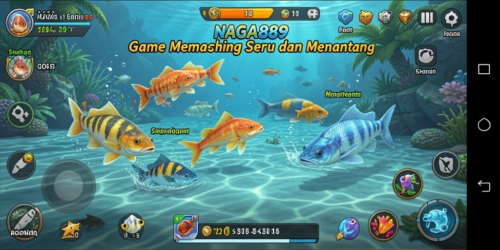 Tampilan gameplay menakjubkan di NAGA889 dengan aksi memancing yang seru.