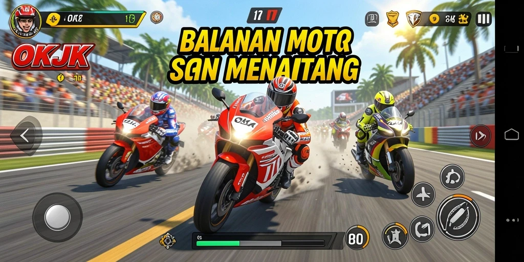 Gameplay seru balapan motor di OKJK dengan grafis yang menakjubkan.