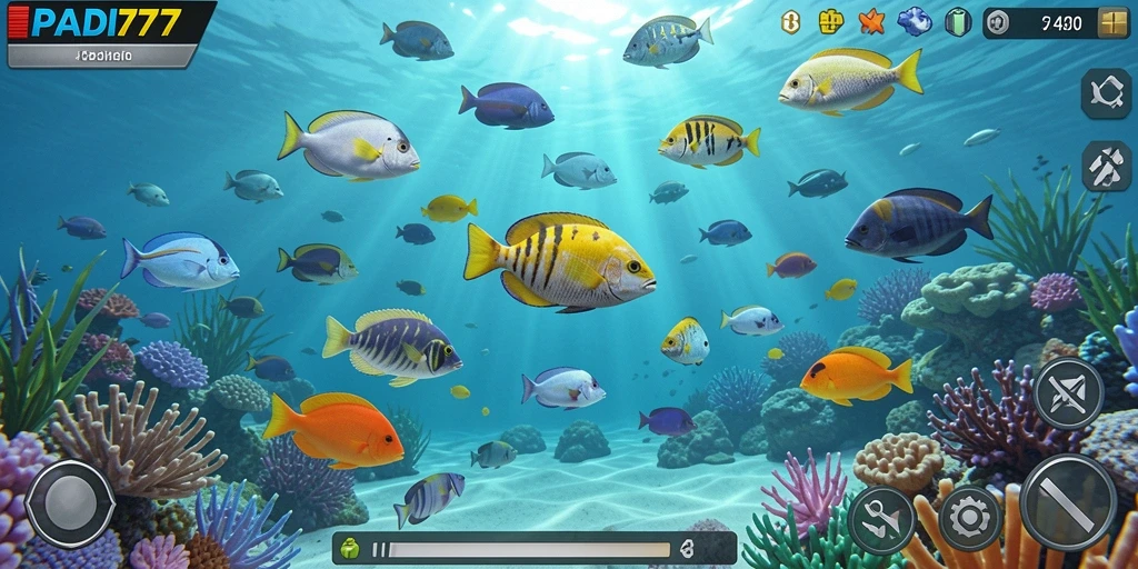 Tampilan gameplay PADI777 yang seru saat menembak ikan.