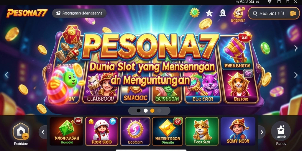 Tangkapan layar PESONA77 menampilkan gameplay Slot yang menarik dan penuh warna.