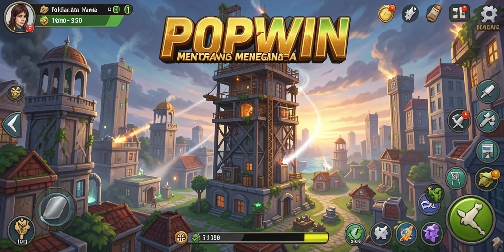 Tampilan menarik dari gameplay Tower Defense di POPWIN