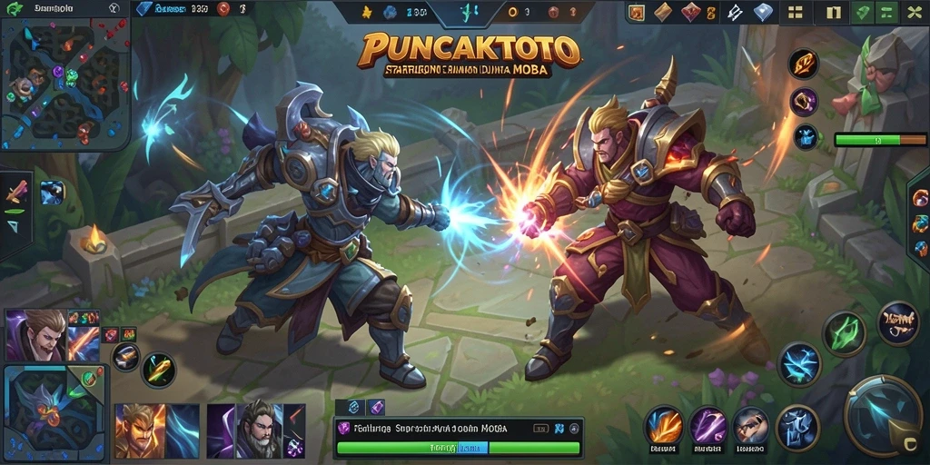 Tampilan gameplay seru dari PUNCAKTOTO dengan pertarungan epik.