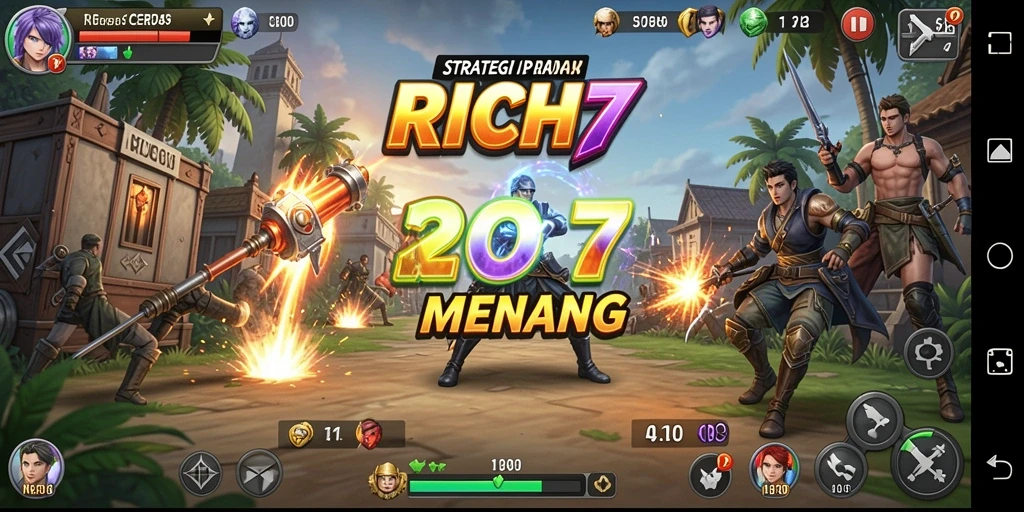 Screenshot dari gameplay RICH7 yang menampilkan taktik dan strategi.