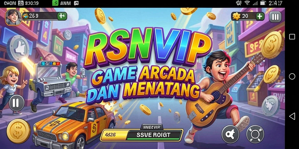 Tampilan utama RSNVIP dengan gameplay Arcade yang menarik.
