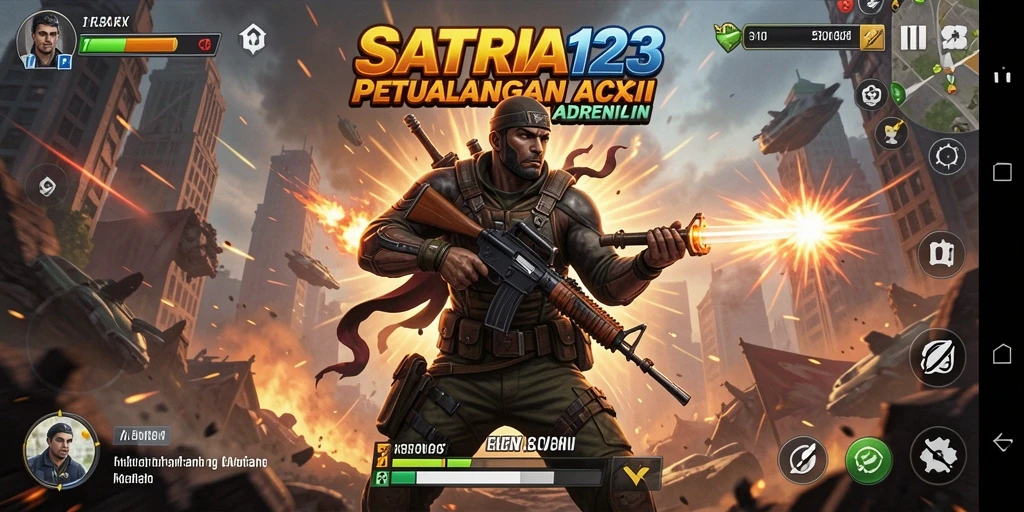 Tampilan aksi seru dalam gameplay SATRIA123 yang mendebarkan.