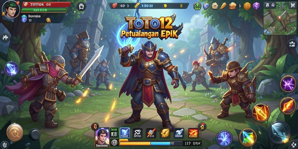 Screenshot gameplay TOTO12 menunjukkan karakter beraksi dalam pertarungan epik.
