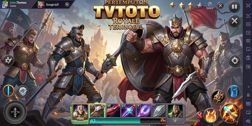 Screenshot gameplay TVTOTO yang menunjukkan pertempuran seru Battle Royale.